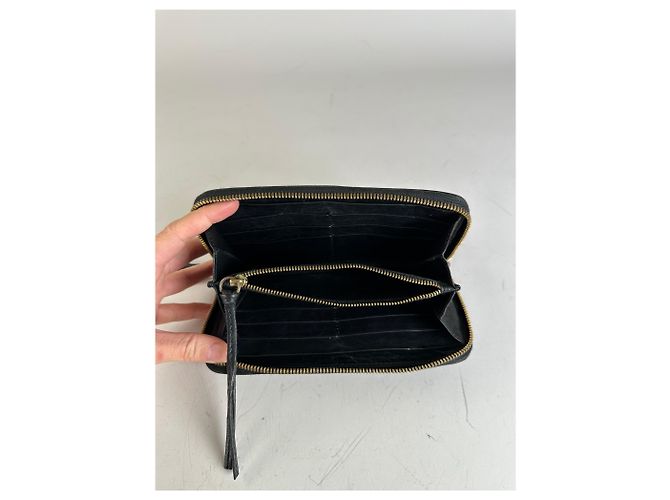 Clare Chloé Vintage Chloe Leather Zip Wallet Black Gold - view 4