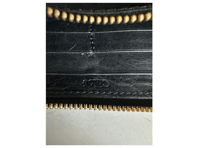Clare Chloé Vintage Chloe Leather Zip Wallet Black Gold - view 5