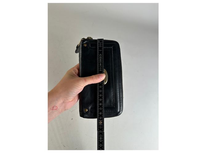Clare Chloé Vintage Chloe Leather Zip Wallet Black Gold - view 7