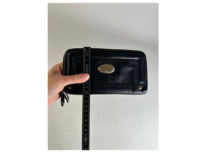Clare Chloé Vintage Chloe Leather Zip Wallet Black Gold - view 8