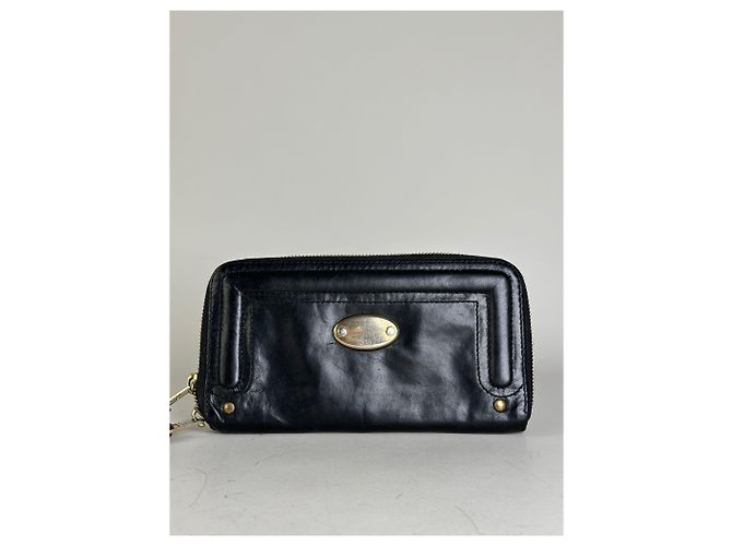 Clare Chloé Vintage Chloe Leather Zip Wallet Black Gold - view 9