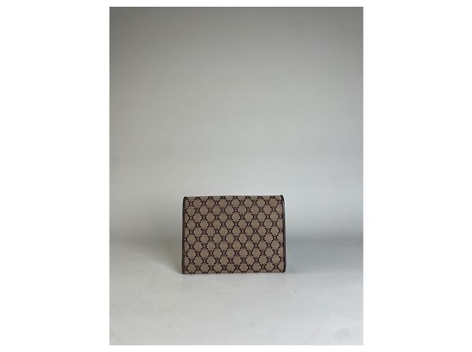 Céline Vintage Celine Macadam Canvas Wallet Beige Brown - view 11