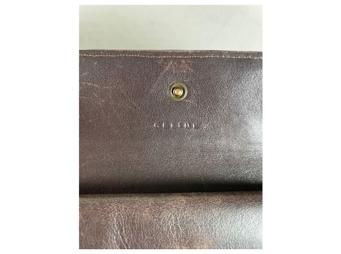 Céline Vintage Celine Macadam Canvas Wallet Beige Brown - view 4