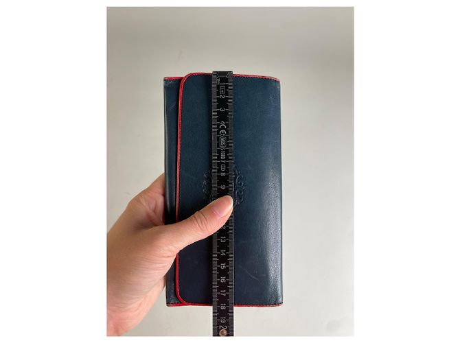 Chloé Carteira de couro vintage Chloe Azul marinho Vermelho Dourado - vista 6