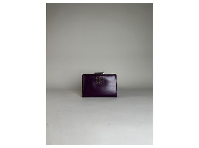 Vintage Givenchy Leather Wallet Purple Silver - view 10