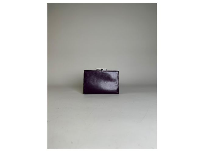 Vintage Givenchy Leather Wallet Purple Silver - view 11