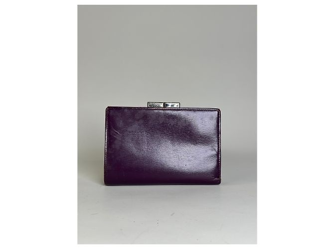 Vintage Givenchy Leather Wallet Purple Silver - view 2