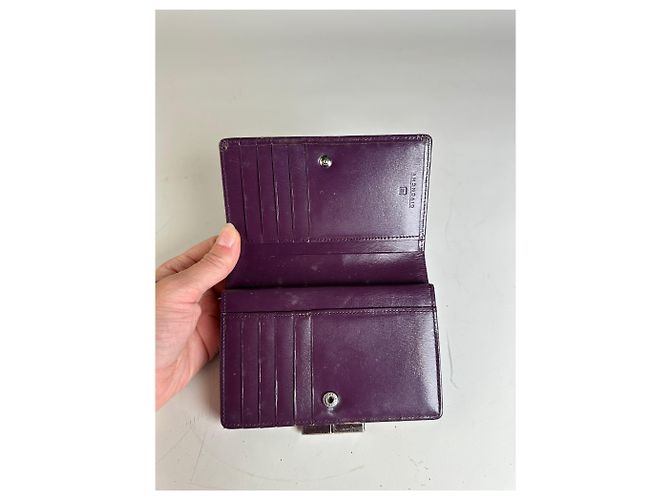 Vintage Givenchy Leather Wallet Purple Silver - view 4