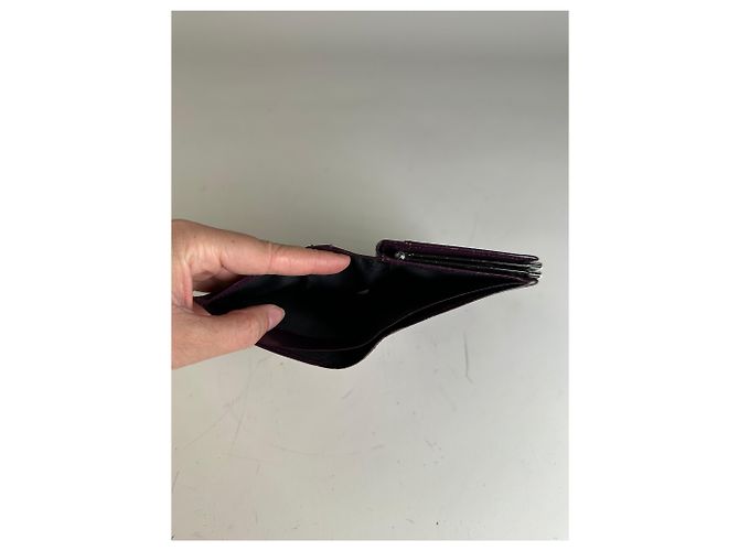 Vintage Givenchy Leather Wallet Purple Silver - view 5