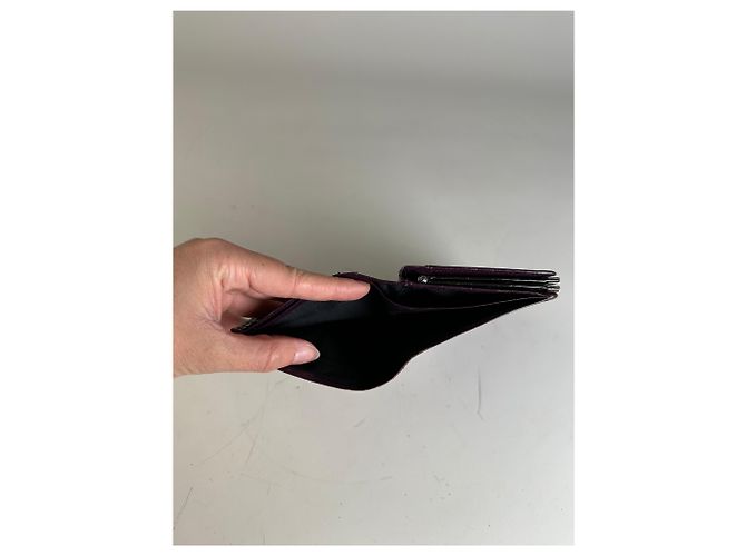 Vintage Givenchy Leather Wallet Purple Silver - view 6