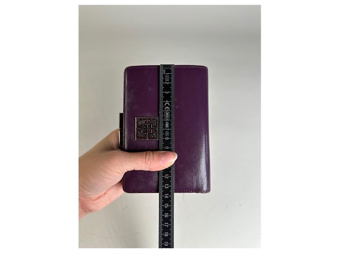 Vintage Givenchy Leather Wallet Purple Silver - view 8