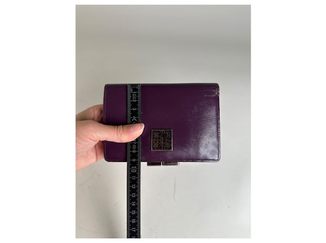 Vintage Givenchy Leather Wallet Purple Silver - view 9