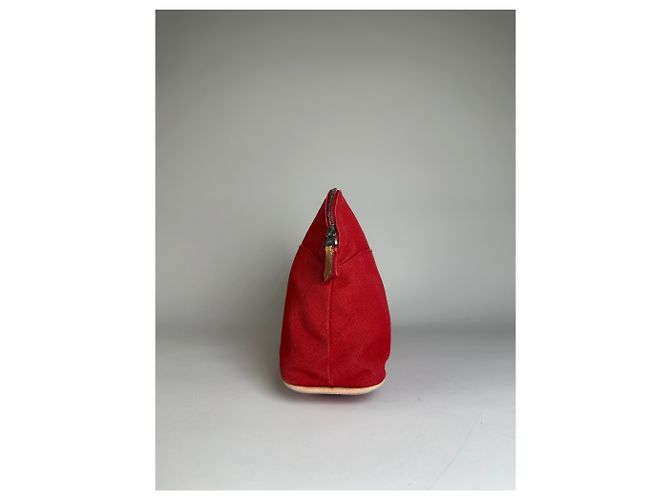 Hermès Pochette in tela di cotone vintage Hermes Rosso - vista 3