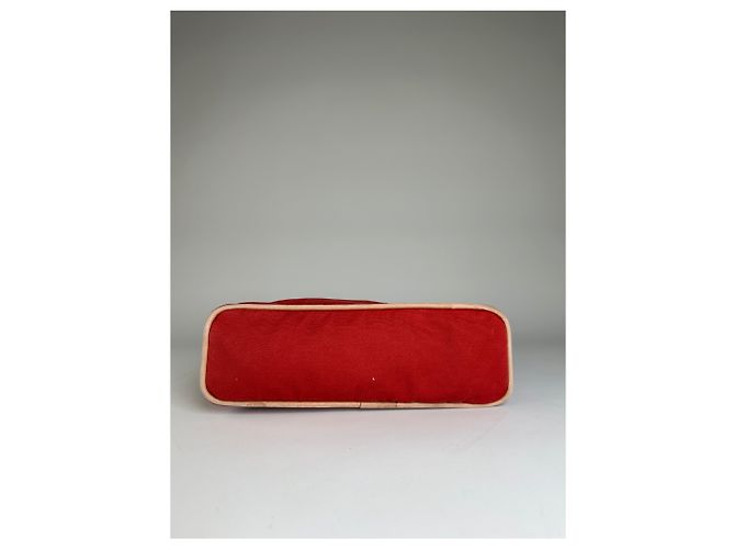Hermès Pochette in tela di cotone vintage Hermes Rosso - vista 6