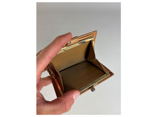 Céline Vintage Celine Monogram Canvas Wallet Beige Tan Gold - view 3