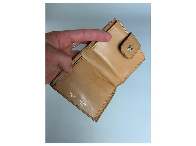 Céline Vintage Celine Monogram Canvas Wallet Beige Tan Gold - view 4