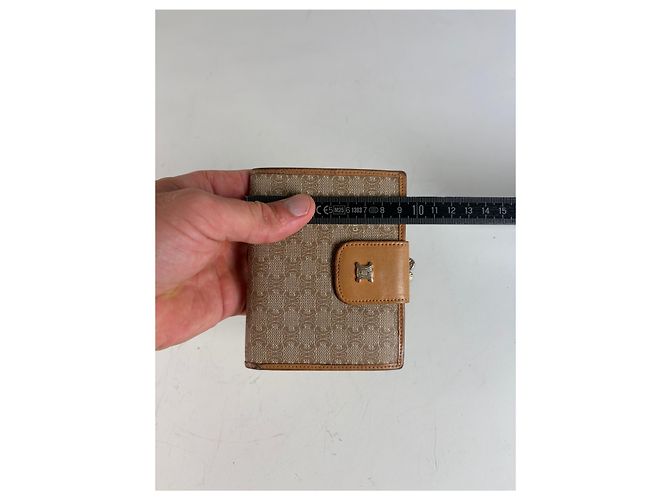 Céline Vintage Celine Monogram Canvas Wallet Beige Tan Gold - view 8