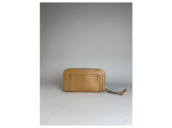 Chloé Vintage Chloe Leather Long Wallet Light Tan Gold Camel - view 2