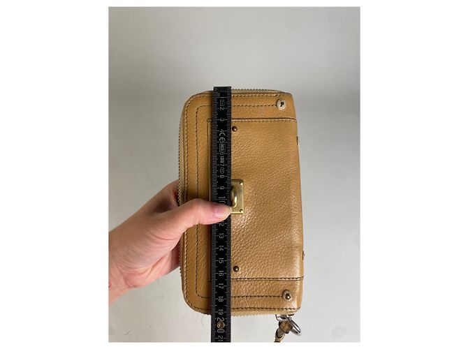Chloé Vintage Chloe Leather Long Wallet Light Tan Gold Camel - view 5