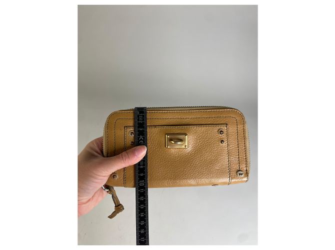 Chloé Vintage Chloe Leather Long Wallet Light Tan Gold Camel - view 6