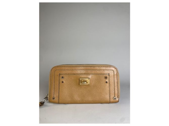 Chloé Vintage Chloe Leather Long Wallet Light Tan Gold Camel - view 7