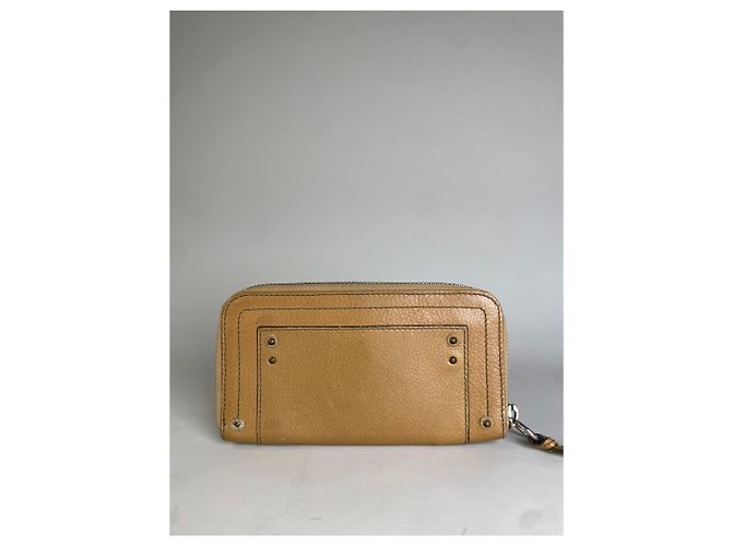 Chloé Vintage Chloe Leather Long Wallet Light Tan Gold Camel - view 8