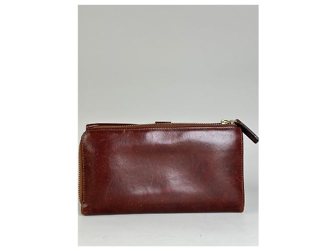 Chloé Vintage Chloe Leather Wallet Dark Brown Gold - view 12