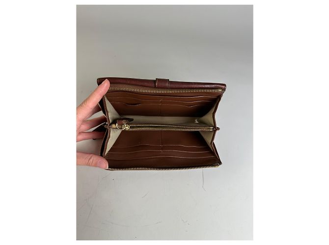 Chloé Vintage Chloe Leather Wallet Dark Brown Gold - view 3