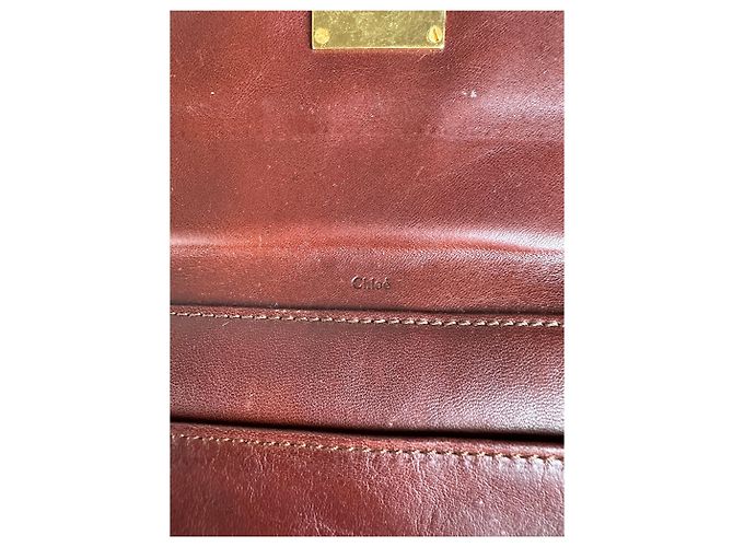 Chloé Vintage Chloe Leather Wallet Dark Brown Gold - view 5