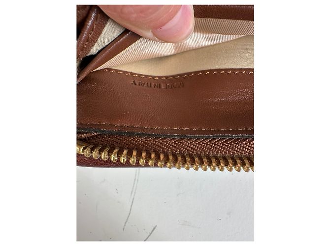 Chloé Vintage Chloe Leather Wallet Dark Brown Gold - view 7