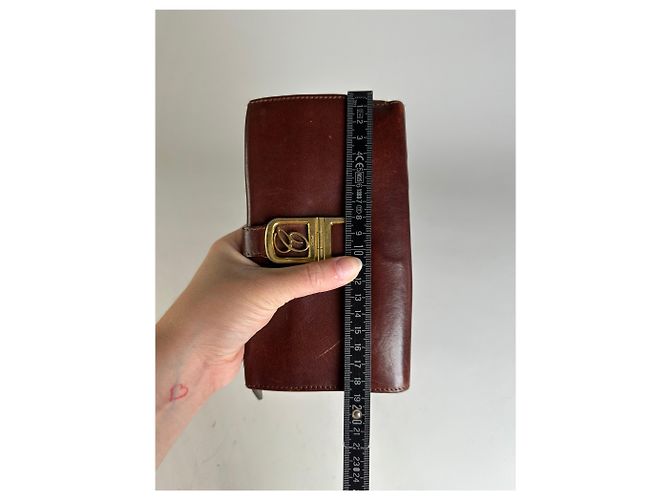 Chloé Vintage Chloe Leather Wallet Dark Brown Gold - view 8