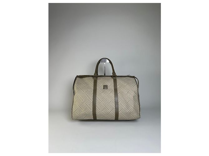 Vintage Givenchy Reisetasche aus geometrischem Canvas Beige Oliv - Ansicht 11