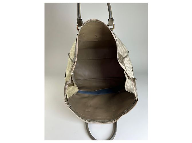 Vintage Givenchy Reisetasche aus geometrischem Canvas Beige Oliv - Ansicht 3