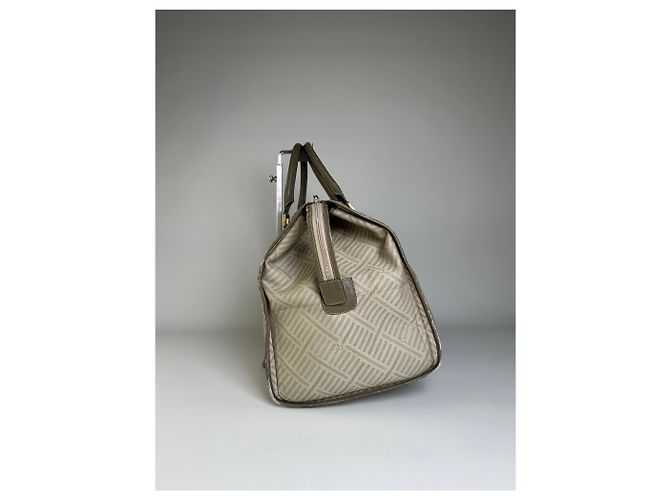 Vintage Givenchy Reisetasche aus geometrischem Canvas Beige Oliv - Ansicht 4
