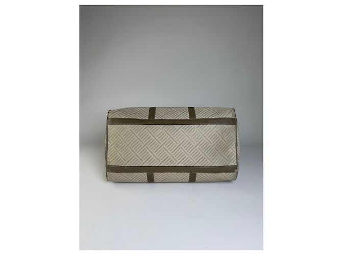 Vintage Givenchy Reisetasche aus geometrischem Canvas Beige Oliv - Ansicht 7