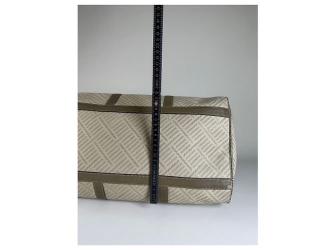 Vintage Givenchy Reisetasche aus geometrischem Canvas Beige Oliv - Ansicht 8