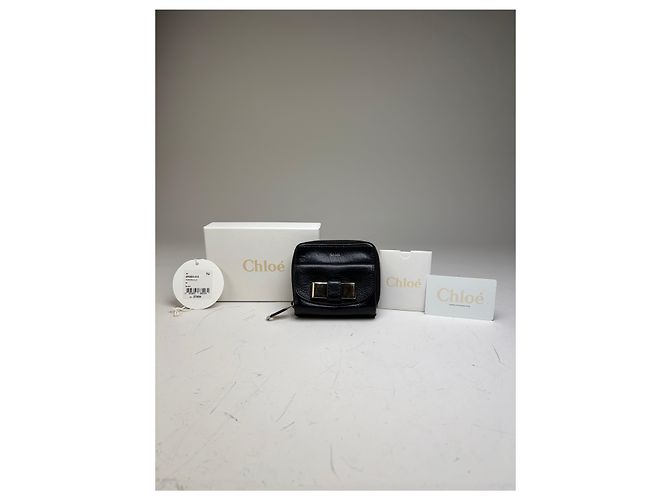 Chloé Vintage Chloe Leather Wallet Black Silver - view 11