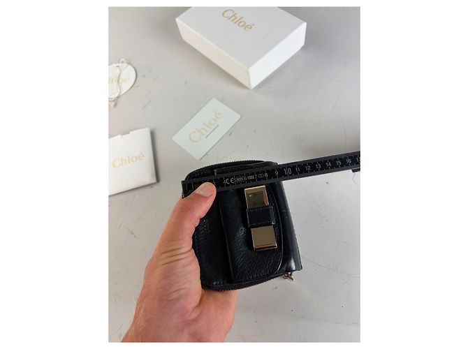 Chloé Vintage Chloe Leather Wallet Black Silver - view 13