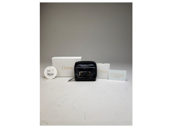 Chloé Vintage Chloe Leather Wallet Black Silver - view 14