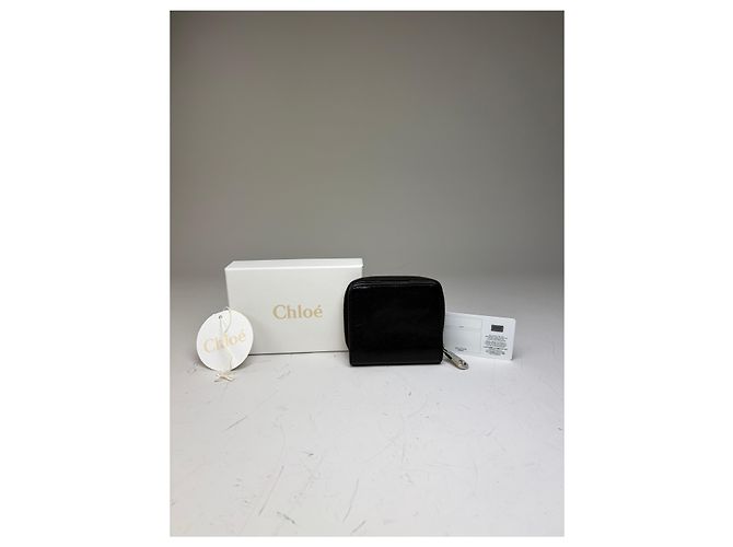 Chloé Vintage Chloe Leather Wallet Black Silver - view 2
