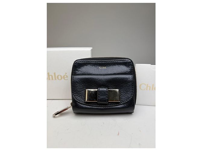 Chloé Vintage Chloe Leather Wallet Black Silver - view 4