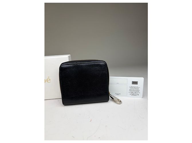 Chloé Vintage Chloe Leather Wallet Black Silver - view 5