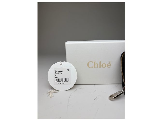 Chloé Vintage Chloe Leather Wallet Black Silver - view 6