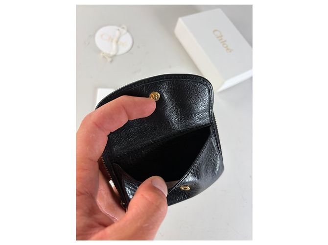 Chloé Vintage Chloe Leather Wallet Black Silver - view 7