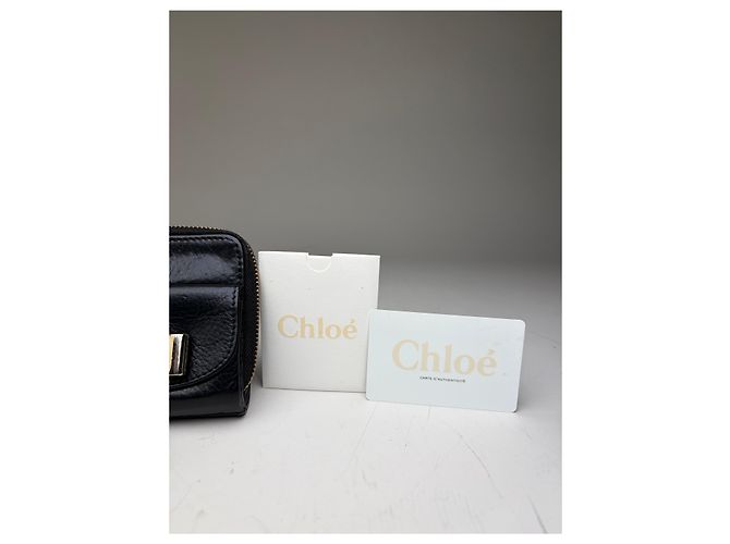 Chloé Vintage Chloe Leather Wallet Black Silver - view 8