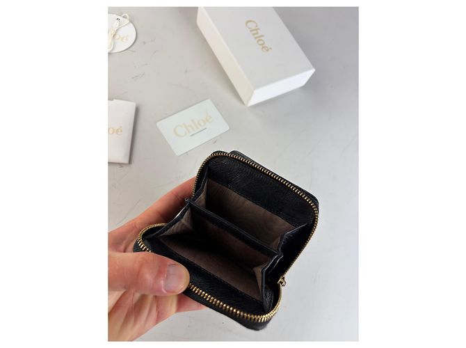 Chloé Vintage Chloe Leather Wallet Black Silver - view 9