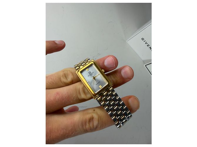 Vintage Givenchy Armbanduhr aus Edelstahl Silber Gold - Ansicht 10