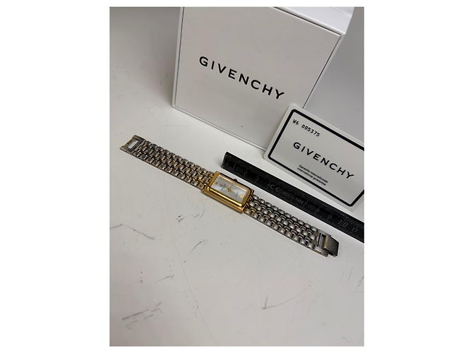 Vintage Givenchy Armbanduhr aus Edelstahl Silber Gold - Ansicht 12