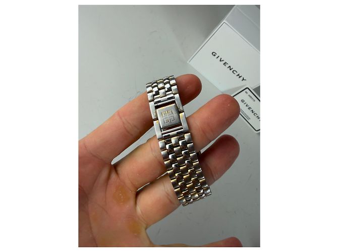 Vintage Givenchy Armbanduhr aus Edelstahl Silber Gold - Ansicht 9