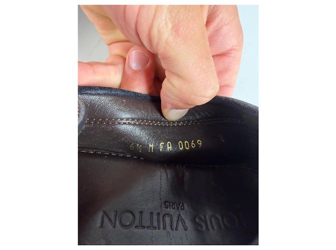 Mocassini vintage in scamosciato Louis Vuitton da uomo blu navy con nappe dorate EU6.5 - vista 10
